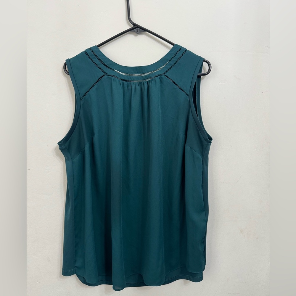 41 Hawthorn Blue Pleated Sleeveless Tank Top